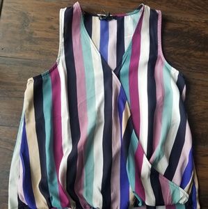 Rachel Roy striped wrap top
